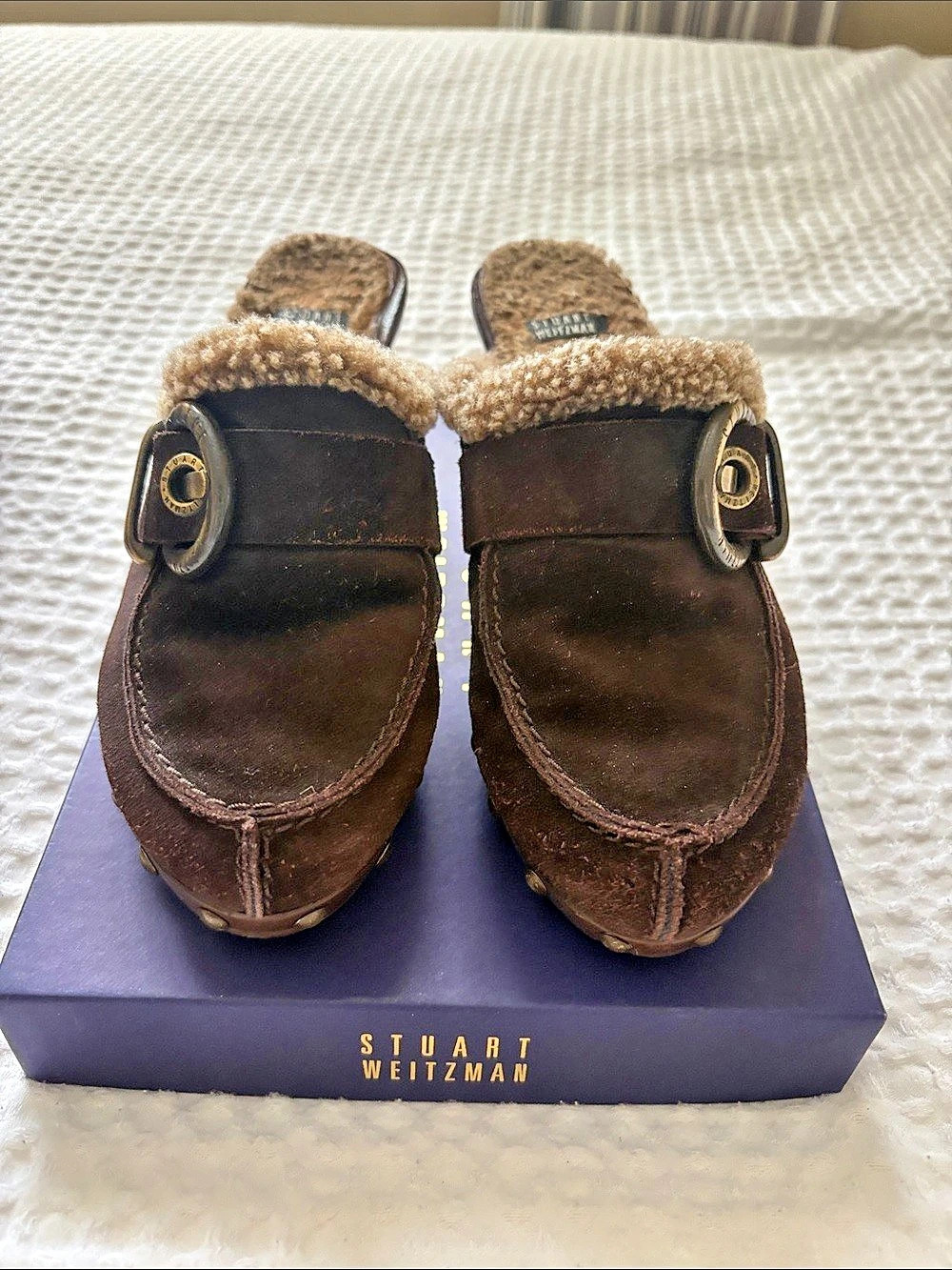 Stuart Weitzman Clogger Brown Clog Mule US 7 B